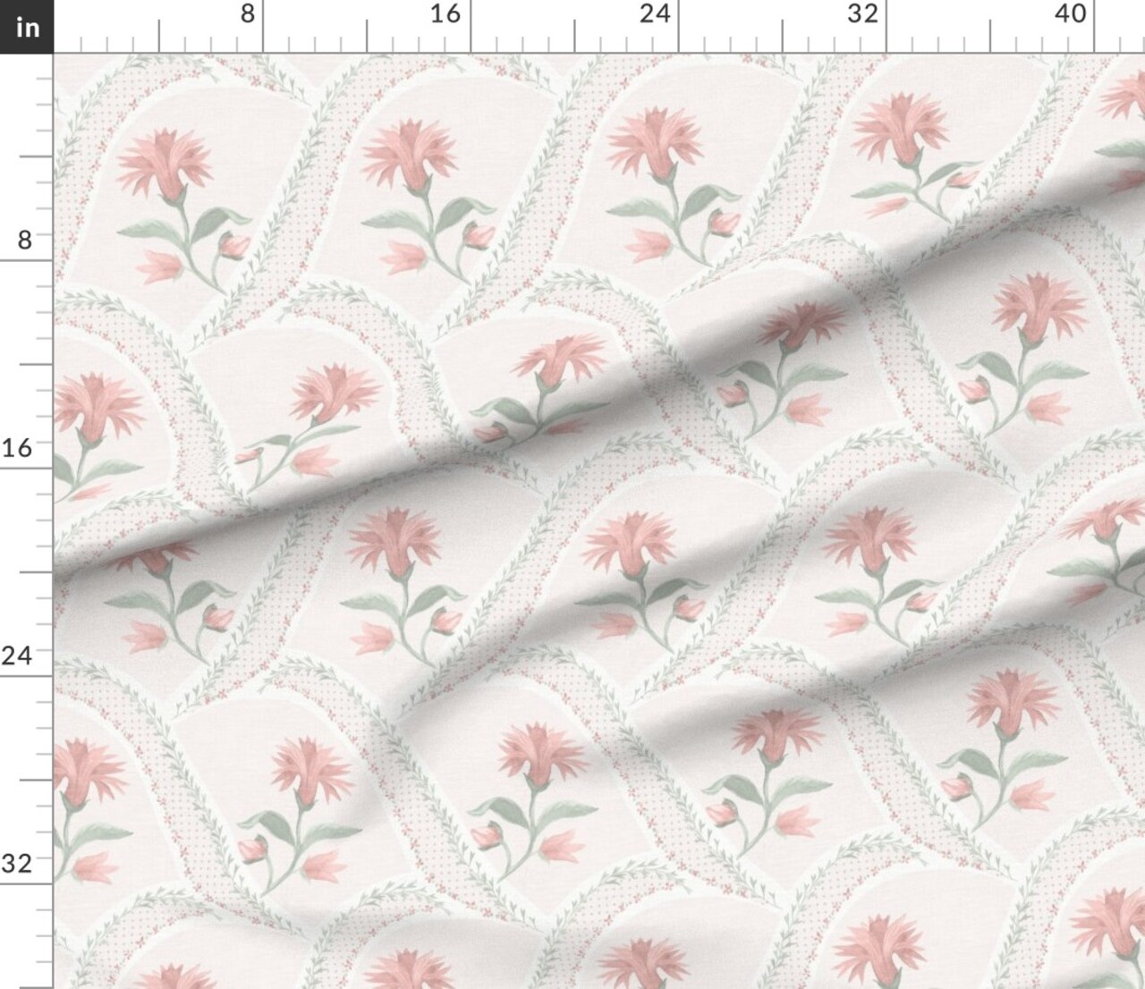 Various Fabrics by the Yard or Fat Quarter Floral Cottagecore Watercolor Botanical Garden Dots Custom Printed Fabric by Spoonflower